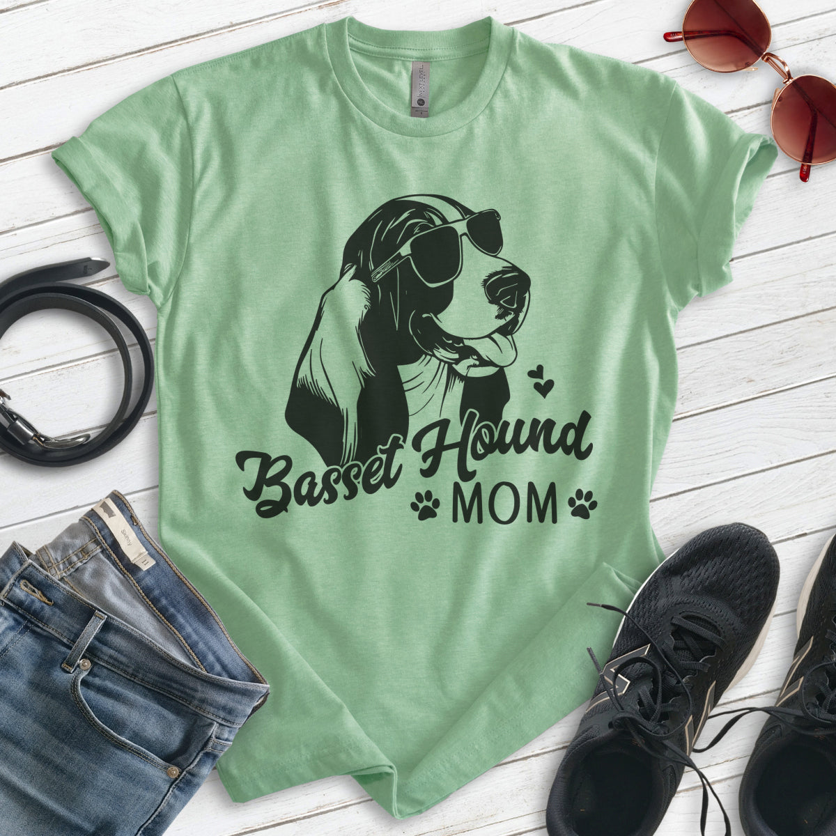 Basset Hound Mom T Shirt