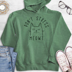 Don't Stress Meowt Hoodie Heather Dark Green