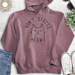 Don't Stress Meowt Hoodie Heather Plum