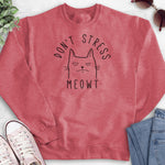 Don't Stress Meowt Sweatshirt Heather Red