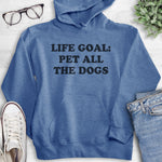Life Goal: Pet All The Dogs Hoodie Heather Royal Blue