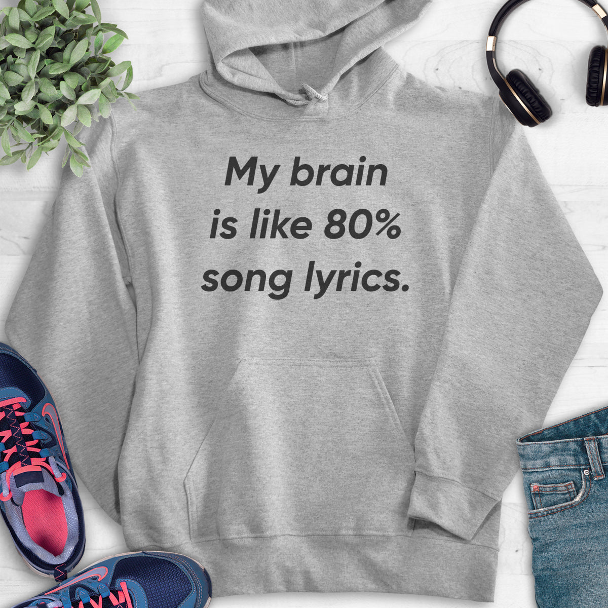 My Brain Is Like 80 Song Lyrics T shirt Tank Top Hoodie Sweatshirt Evertree Clothing