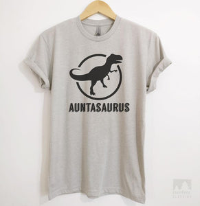 Auntasaurus Silk Gray Unisex T-shirt