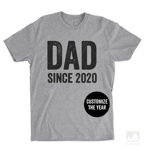 Dad Since 2020 (Customize Any Year) Heather Gray Unisex T-shirt