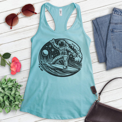 Astronaut Surfing Tank Top
