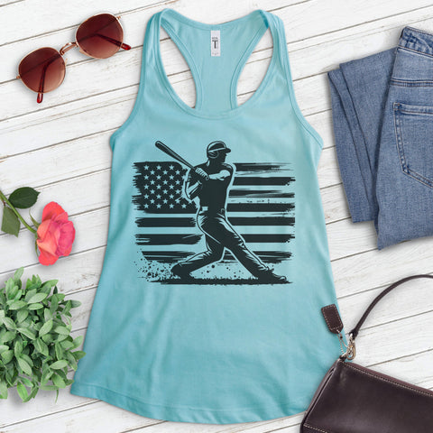 American Flag Baseball Tank Top