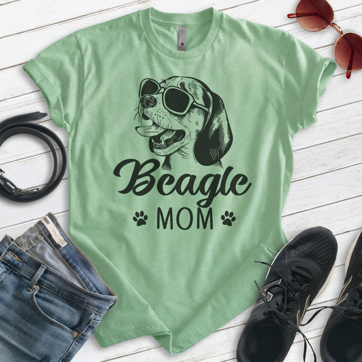 Beagle Mom T shirt Design by Evertree Clothing