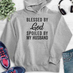 Blessed By God Spoiled By My Husband Hoodie Heather Gray