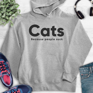 Cats Because People Suck Hoodie Heather Gray