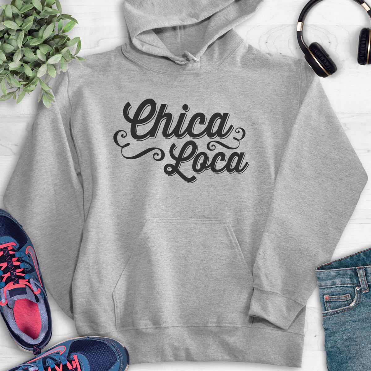 Chica Loca Hoodie Heather Gray