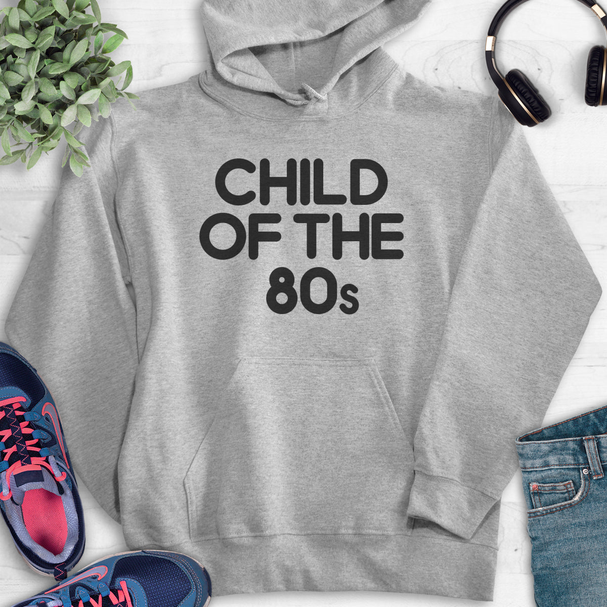 Child Of The 80s Hoodie Heather Gray