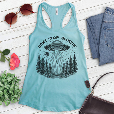 Don't Stop Believin' UFO Tank Top