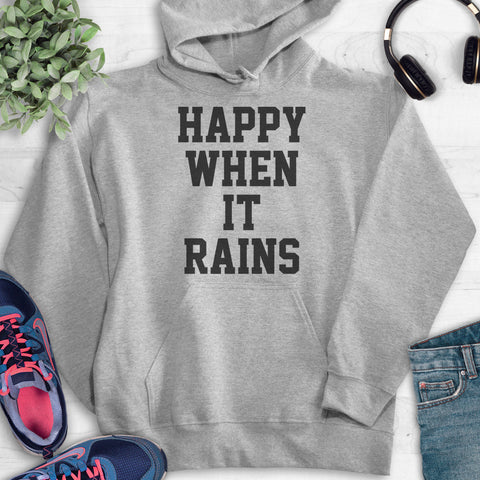 Happy When It Rains Hoodie Heather Gray