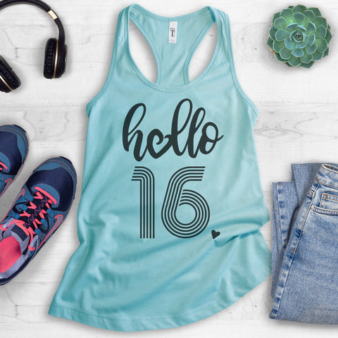 Hello 16 Tank Top