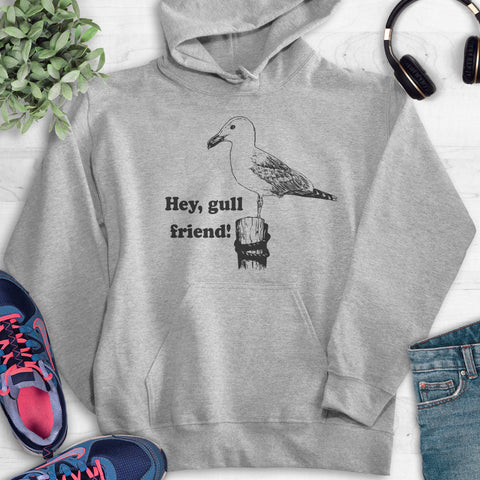 Hey Gull Friend Hoodie Heather Gray