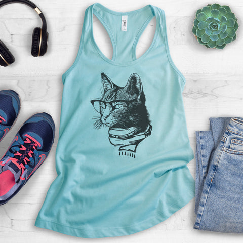 Hipster Cat Tank Top