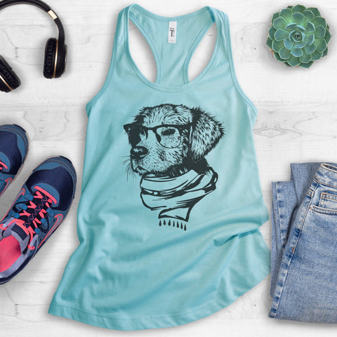 Hipster Dog Tank Top