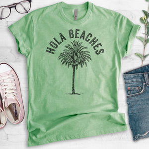 Hola Beaches Heather Apple Green Unisex T-shirt