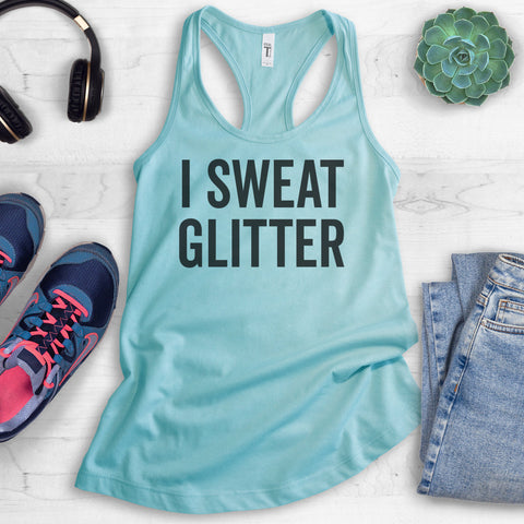 I Sweat Glitter Tank Top