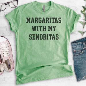 Margaritas With My Senoritas Heather Apple Green Unisex T-shirt