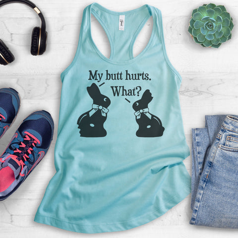My Butt Hurts Chocolate Bunny Tank Top