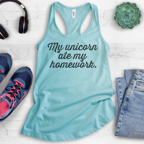 My Unicorn Ate My Homework Tank Top