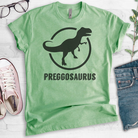 Preggosaurus Heather Apple Green Unisex T-shirt