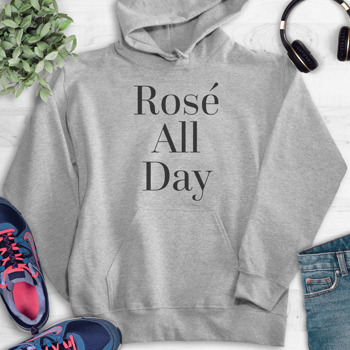 Rose All Day Hoodie Heather Gray