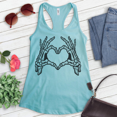 Skeleton Hands Heart Tank Top