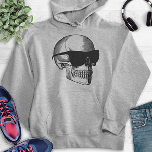 Skull With Sunglasses Hoodie Heather Gray