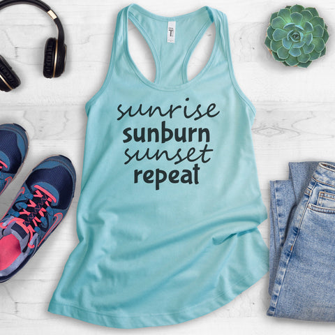 Sunrise Sunburn Sunset Repeat Tank Top