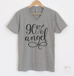 90% Angel Heather Gray V-Neck T-shirt