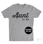 Aunt Est. 2020 (Customize Any Year) Heather Gray Unisex T-shirt