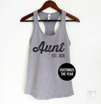 Aunt Est. 2020 (Customize Any Year) Heather Gray Tank Top