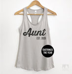 Aunt Est. 2020 (Customize Any Year) Silver Gray Tank Top