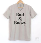Bad & Boozy Silk Gray V-Neck T-shirt