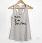 Beer Lime Sunshine Silver Gray Tank Top
