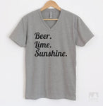Beer Lime Sunshine Heather Gray V-Neck T-shirt