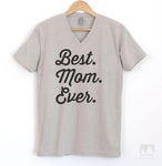 Best Mom Ever Silk Gray V-Neck T-shirt