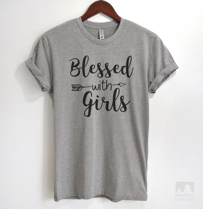Blessed With Girls Heather Gray Unisex T-shirt