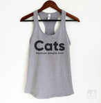 Cats Because People Suck Heather Gray Tank Top