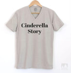 Cinderella Story Silk Gray V-Neck T-shirt