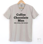 Coffee Chocolate Men (The Richer, The Better) Silk Gray V-Neck T-shirt