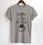 Coffee Plus Cat Equals Cat-feine Heather Gray Unisex T-shirt