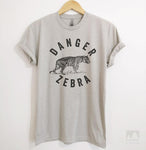Danger Zebra Silk Gray Unisex T-shirt