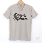 Dog Mama Silk Gray V-Neck T-shirt