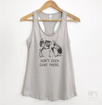 Don't Even Goat There Silver Gray Tank Top