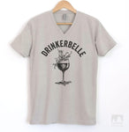 Drinkerbelle Silk Gray V-Neck T-shirt