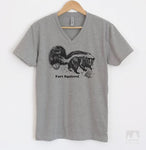 Fart Squirrel Heather Gray V-Neck T-shirt