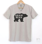 Gram Bear Silk Gray V-Neck T-shirt